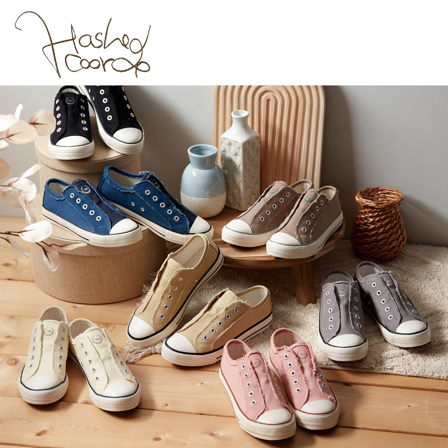 【ハッシュドコーデ/Hashed Coorde】サッと履けるスリッポンスニーカー