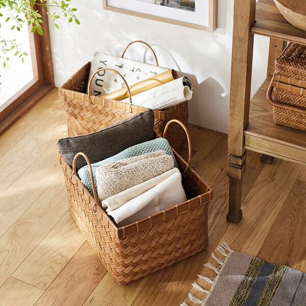 【ベルメゾン】市場かご風ラタンバスケット