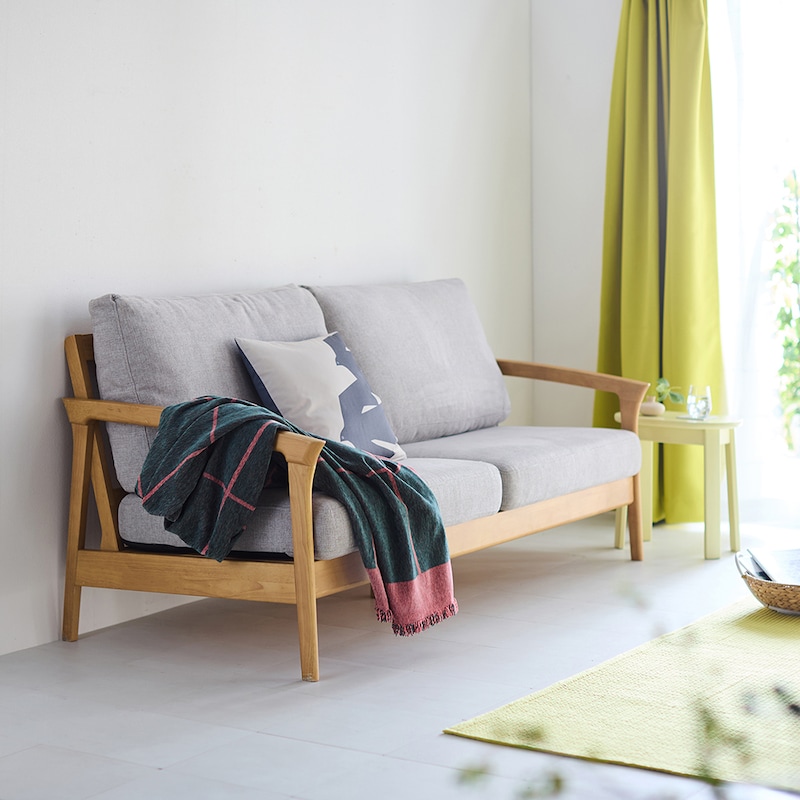 使用イメージ／3人掛け・ナチュラル×ライトグレー