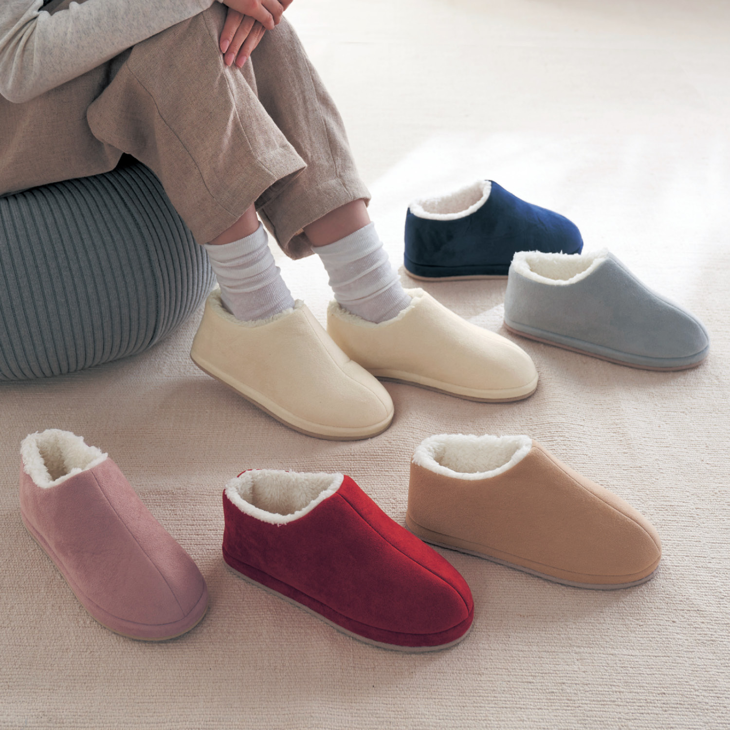 【ベルメゾン】ダウンとボアのあったかルームブーツ 【冬スリッパ】 【ベルメゾン】ダウンとボアのあったかルームブーツ 【冬スリッパ】