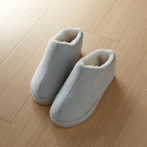 ダウンとボアのあったかルームブーツ 【冬スリッパ】
