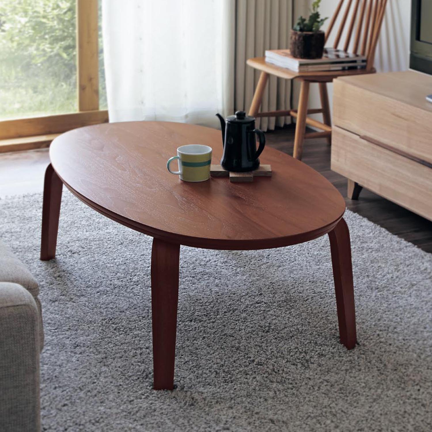 【ベルメゾン】曲木のカフェテーブル風こたつ