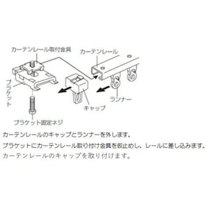 ※カーテンレールへのブラケットの取付方法