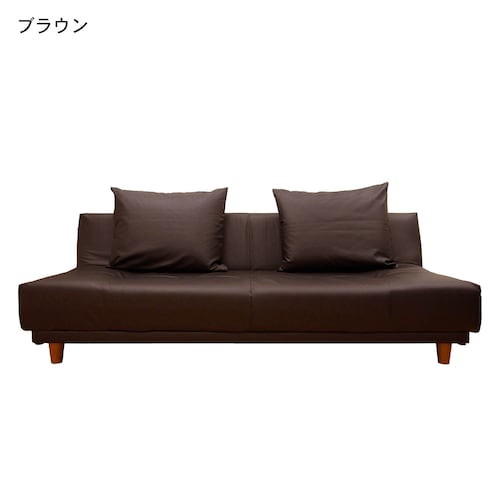 クッション付き合皮のソファーベッド
