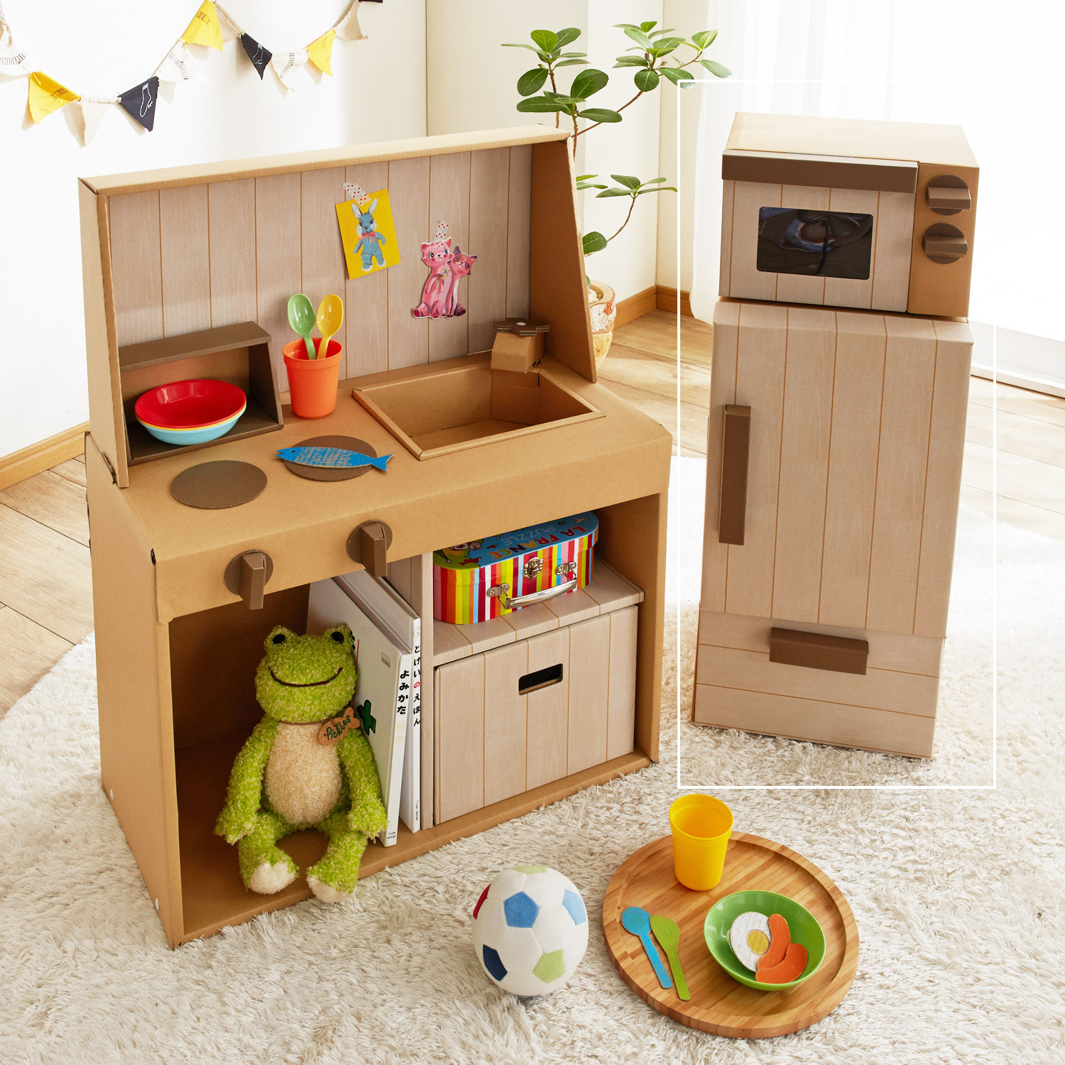 【ベルメゾン】クラフト冷蔵庫 & レンジ型収納 【ベルメゾン】クラフト冷蔵庫 & レンジ型収納