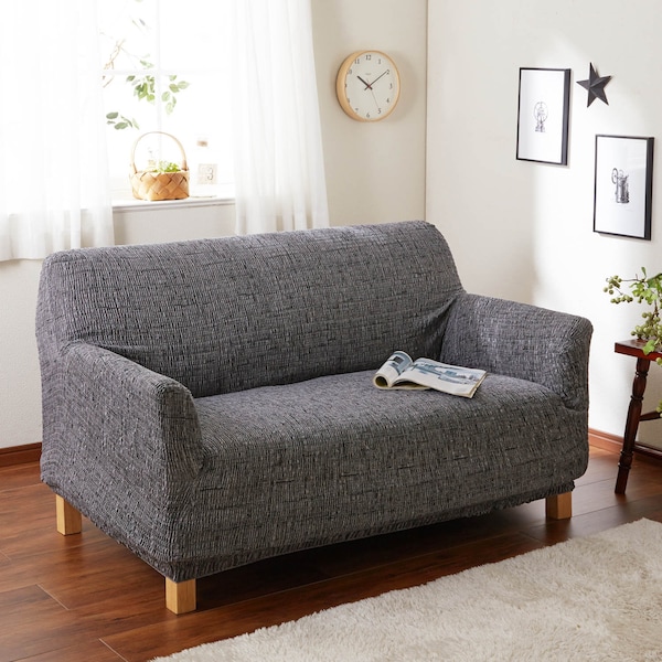 【ベルメゾン】横に伸びるイタリア製プリント素材の綿混伸びるソファーカバー