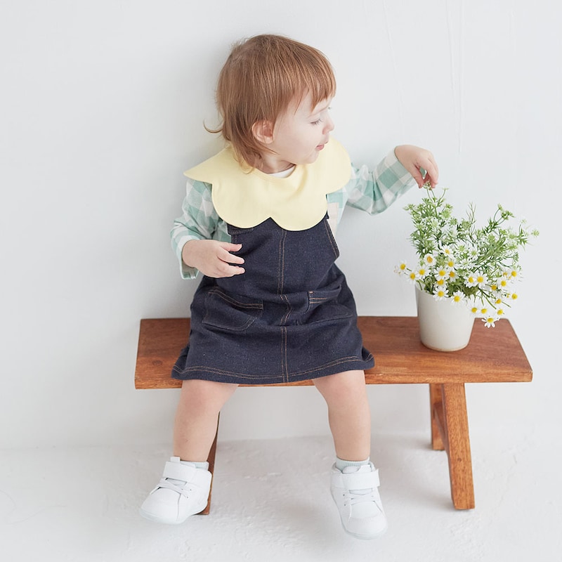 ソフトイエロー＆チョコレートブラウン／モデル身長80㎝