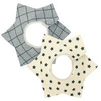 杢グレーチェック＆アイボリー星