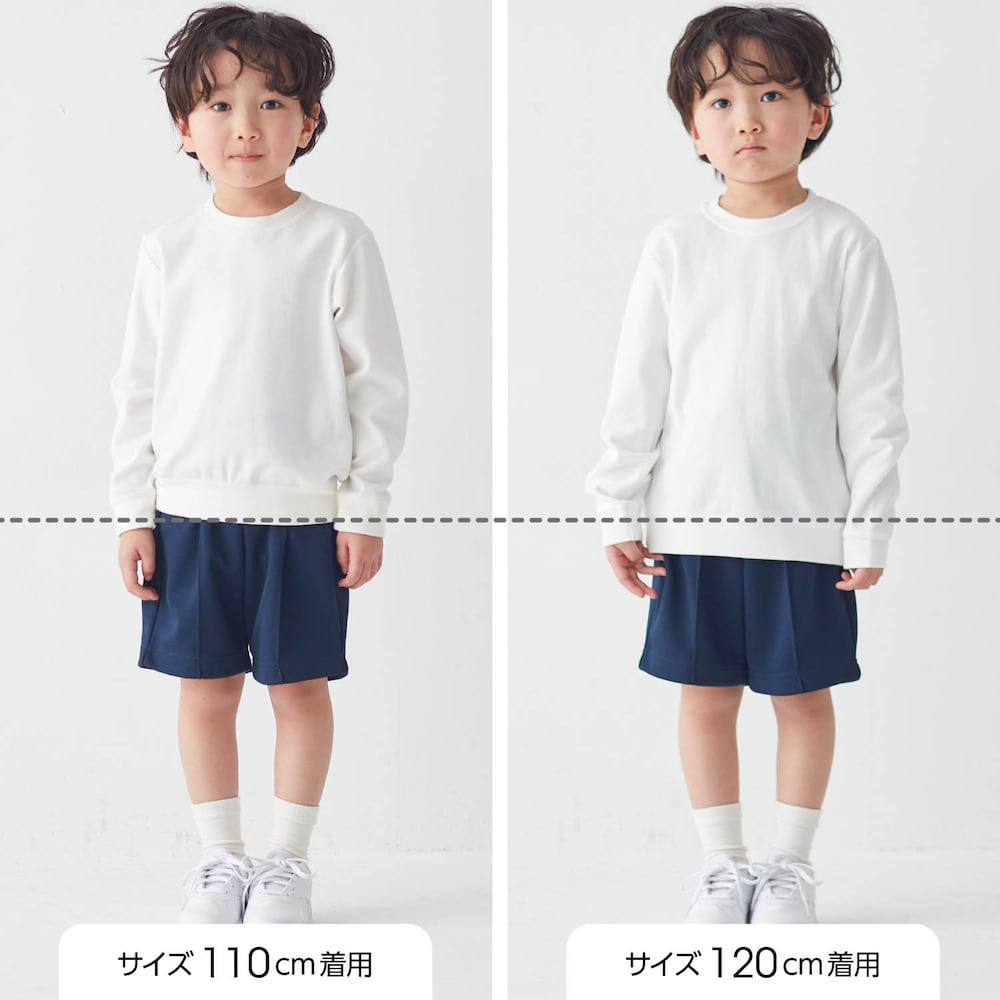 サイズ別着用比較（長袖）／モデル身長107cm