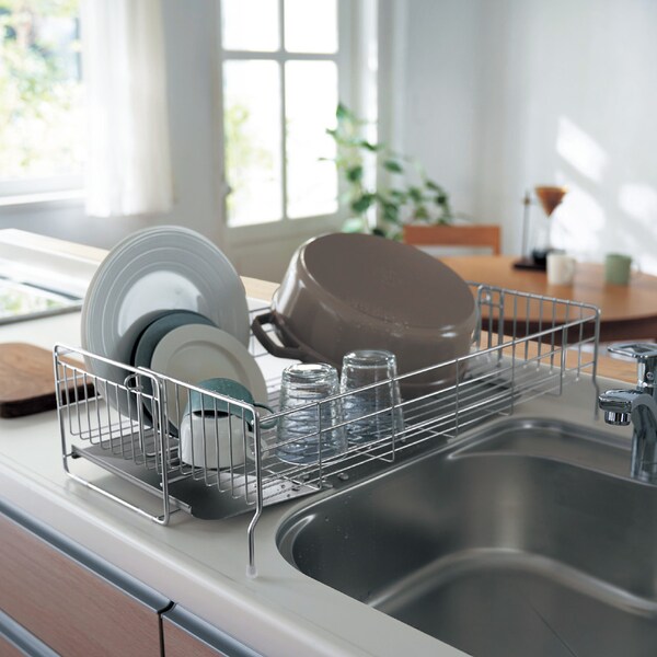 【ベルメゾン】【伸縮ノーマル】燕三条で作るシンクに渡せるステンレス製水切りかご[日本製]