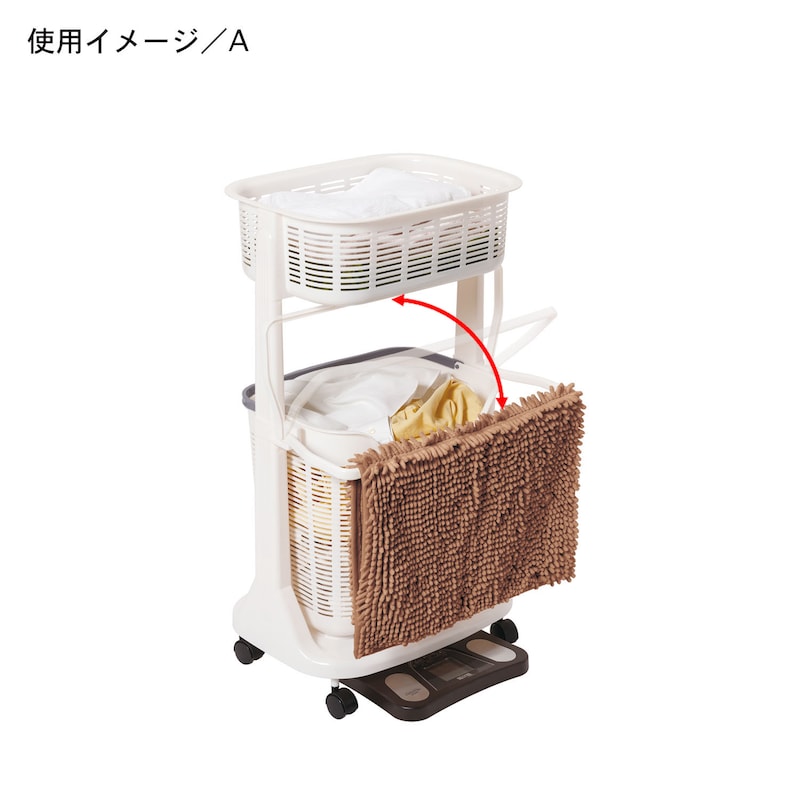 バスマット干しのバーは可動します。
