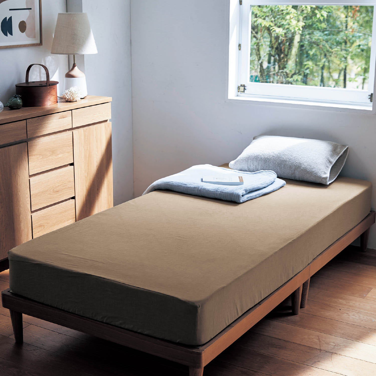 【BELLE MAISON DAYS】先染め綿素材を使ったボックスシーツ 【シングル~キングの選べる5サイズ】