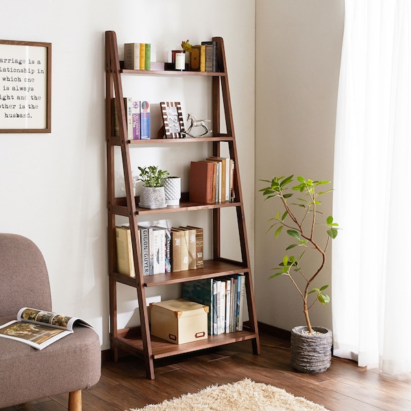 【ベルメゾン】ウォルナット材のオープンラック