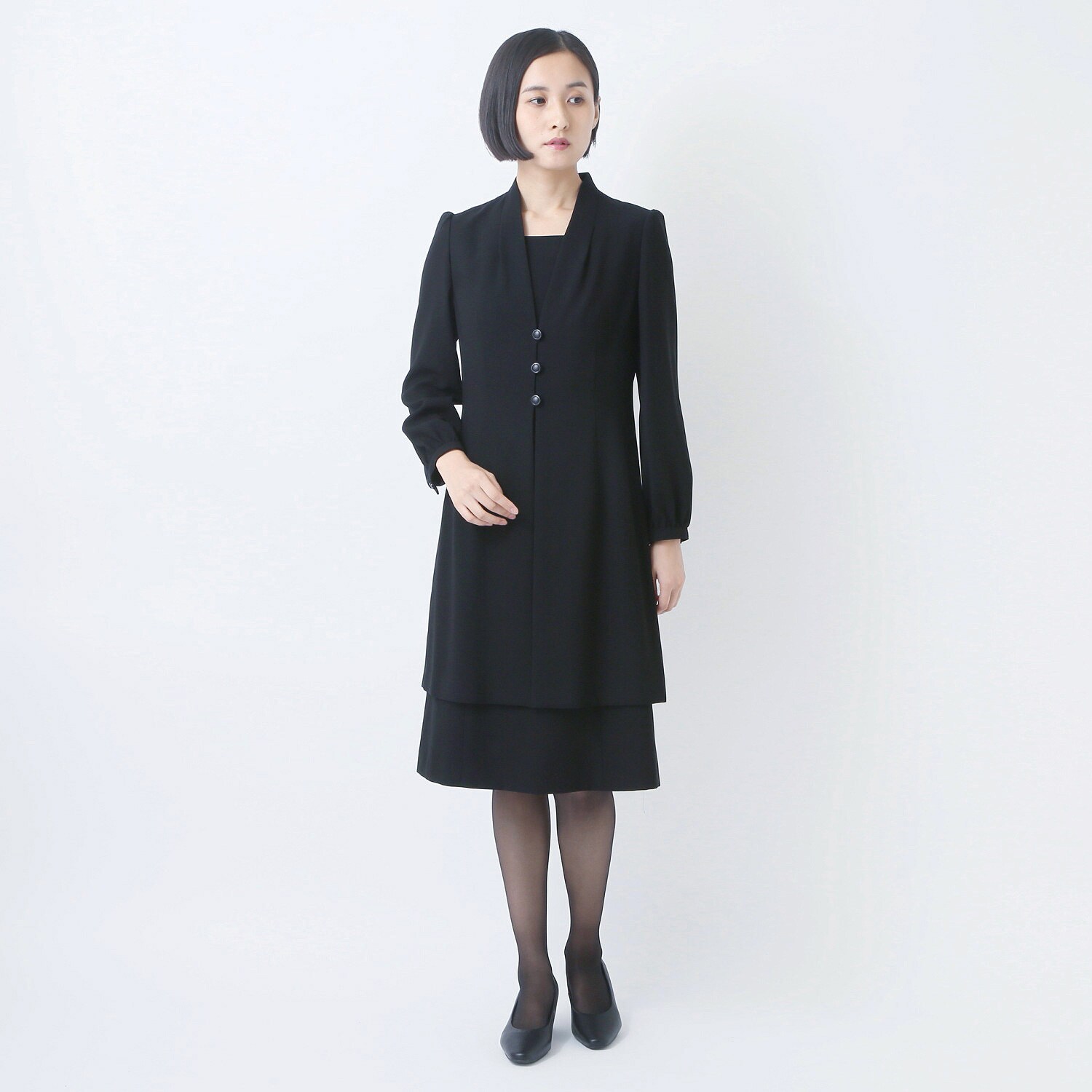 【ソリテール/SORITEAL】【喪服・礼服】入卒にも使える前開きワンピース【7号~17号】