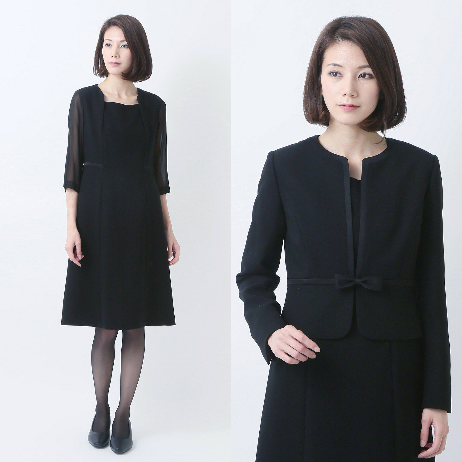 【ソリテール/SORITEAL】ノーカラースーツ2点セット【喪服・礼服】