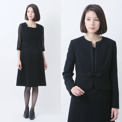 ノーカラースーツ2点セット【喪服・礼服】