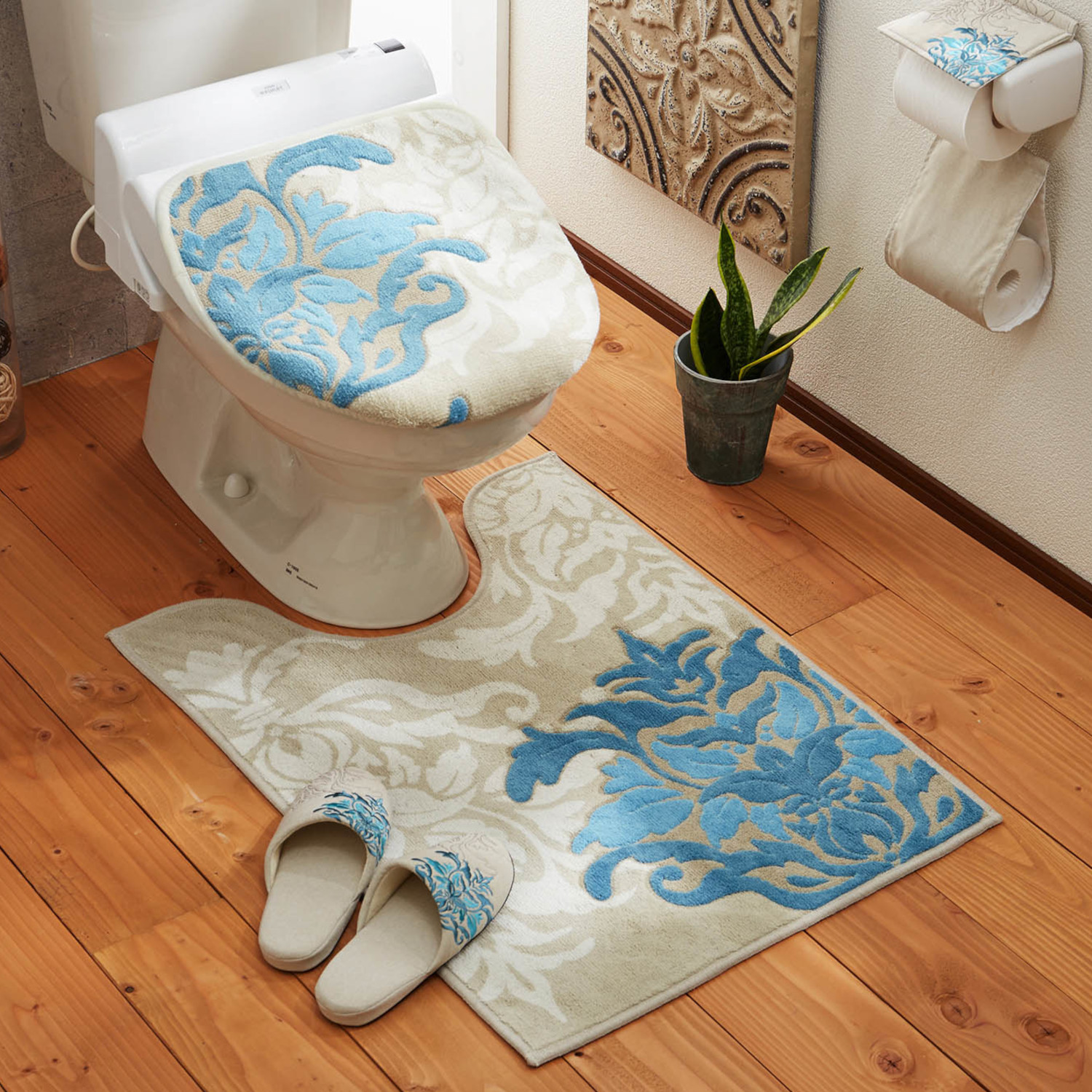 【ベルメゾン】トイレマット・フタカバー「サミーラ」(単品・セット)