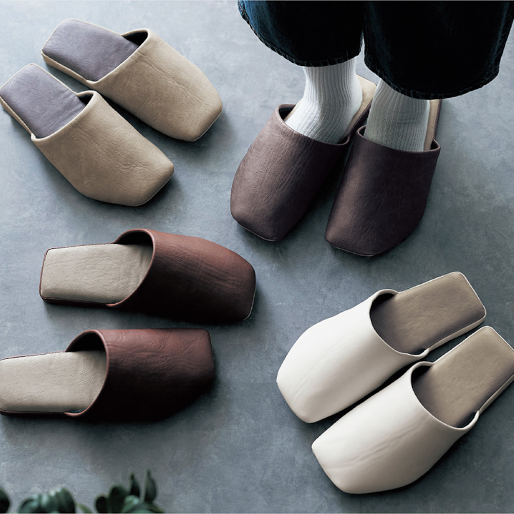 【BELLE MAISON DAYS】綺麗に揃えたくなる洗える合皮スリッパ