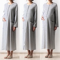 左から妊娠初期/中期/後期 ※産前から産後まで長くお使いいただけます
