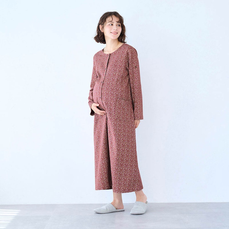 ブラウン系小花柄