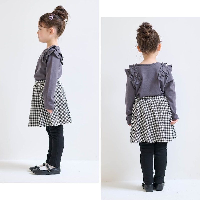 ギンガムチェック／モデル身長104.5cm・110サイズ着用
