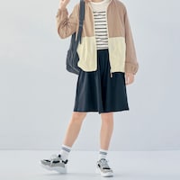 ベージュ×アイボリー／モデル身長161.5cm・モデル身長160
