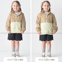 サイズ別着用比較／モデル身長106cm