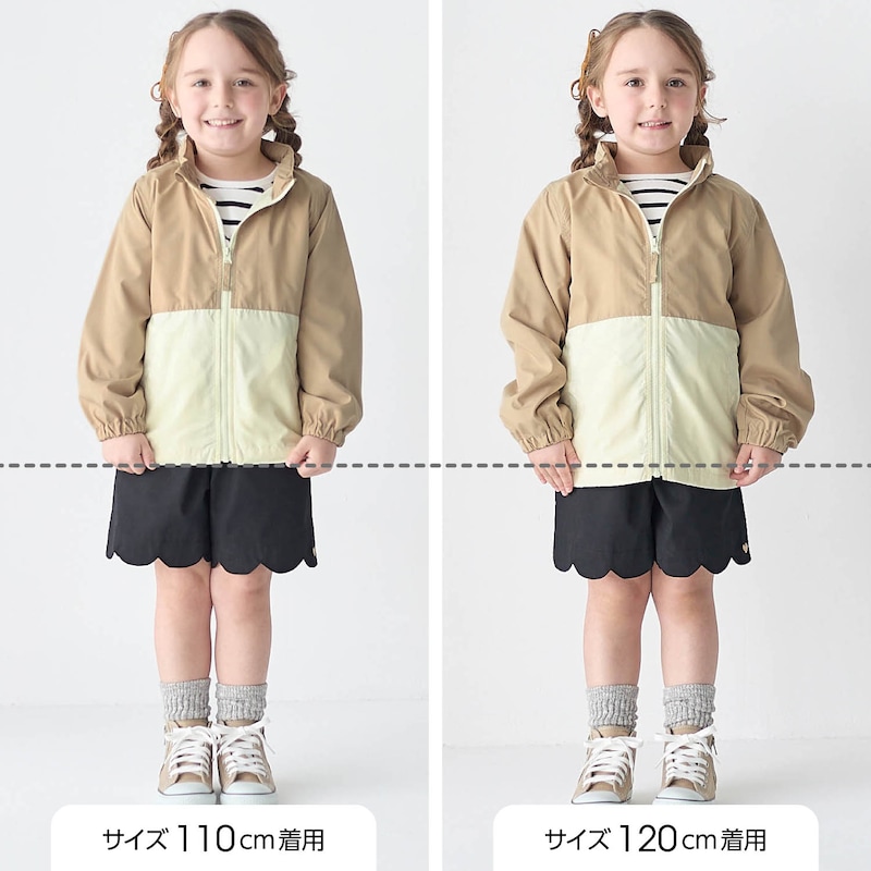 サイズ別着用比較／モデル身長106cm