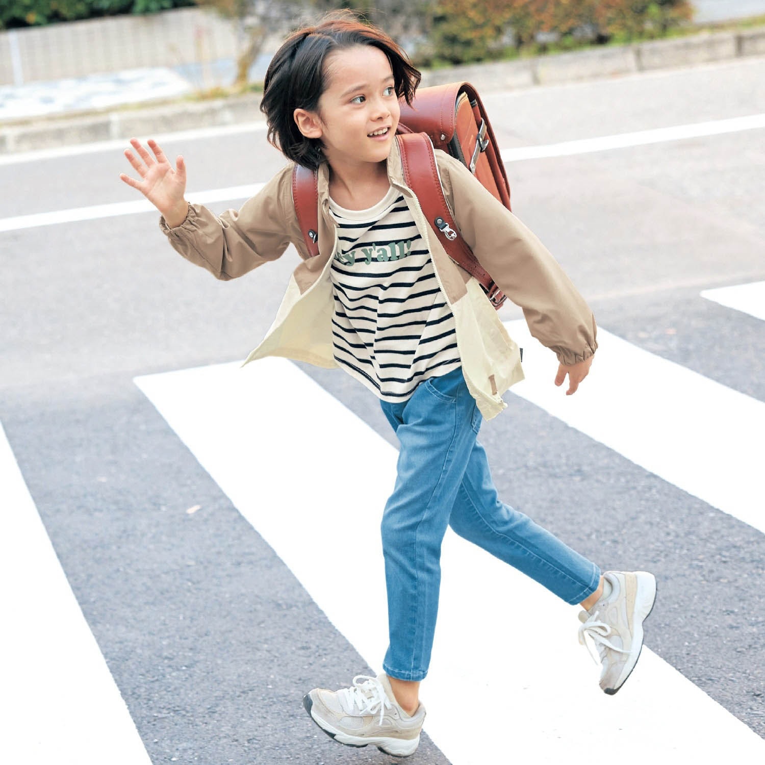 うれしいがギュッとつまったウィンドブレーカー【子供服 身頃裏地綿100