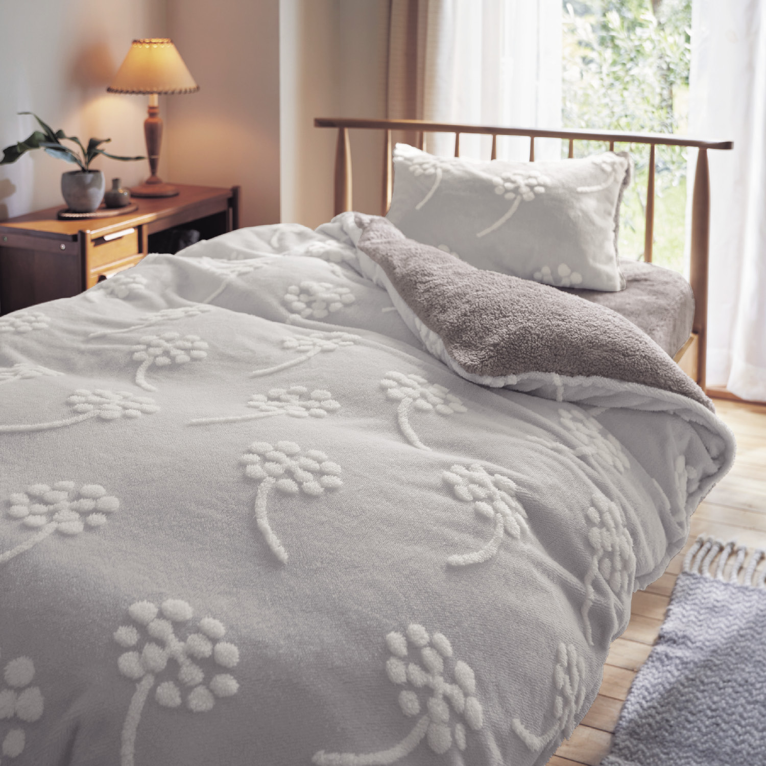 【ベルメゾン】吸湿発熱蓄熱ボアの掛け布団カバー