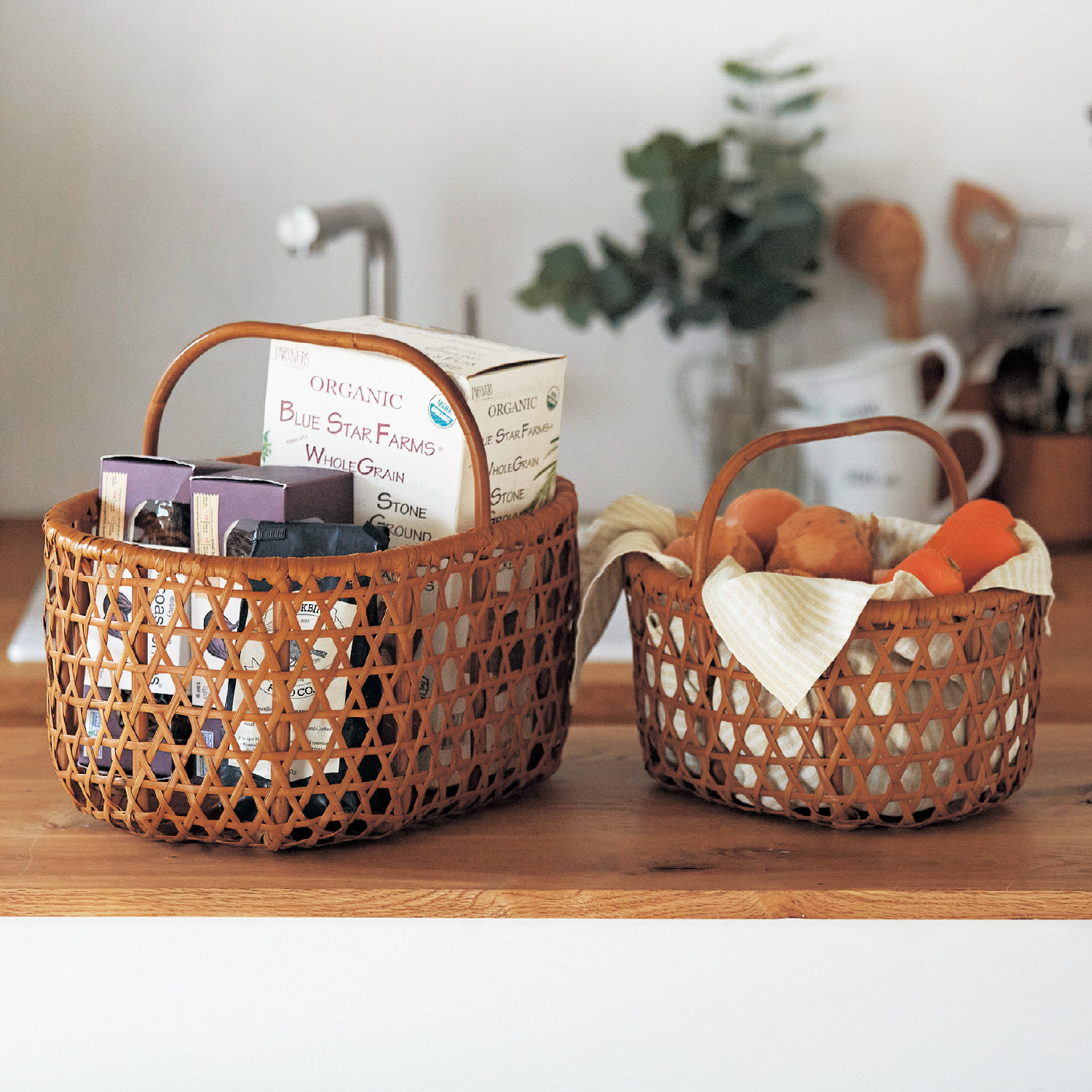 【ベルメゾン】りんごかご風バスケット 【ベルメゾン】りんごかご風バスケット