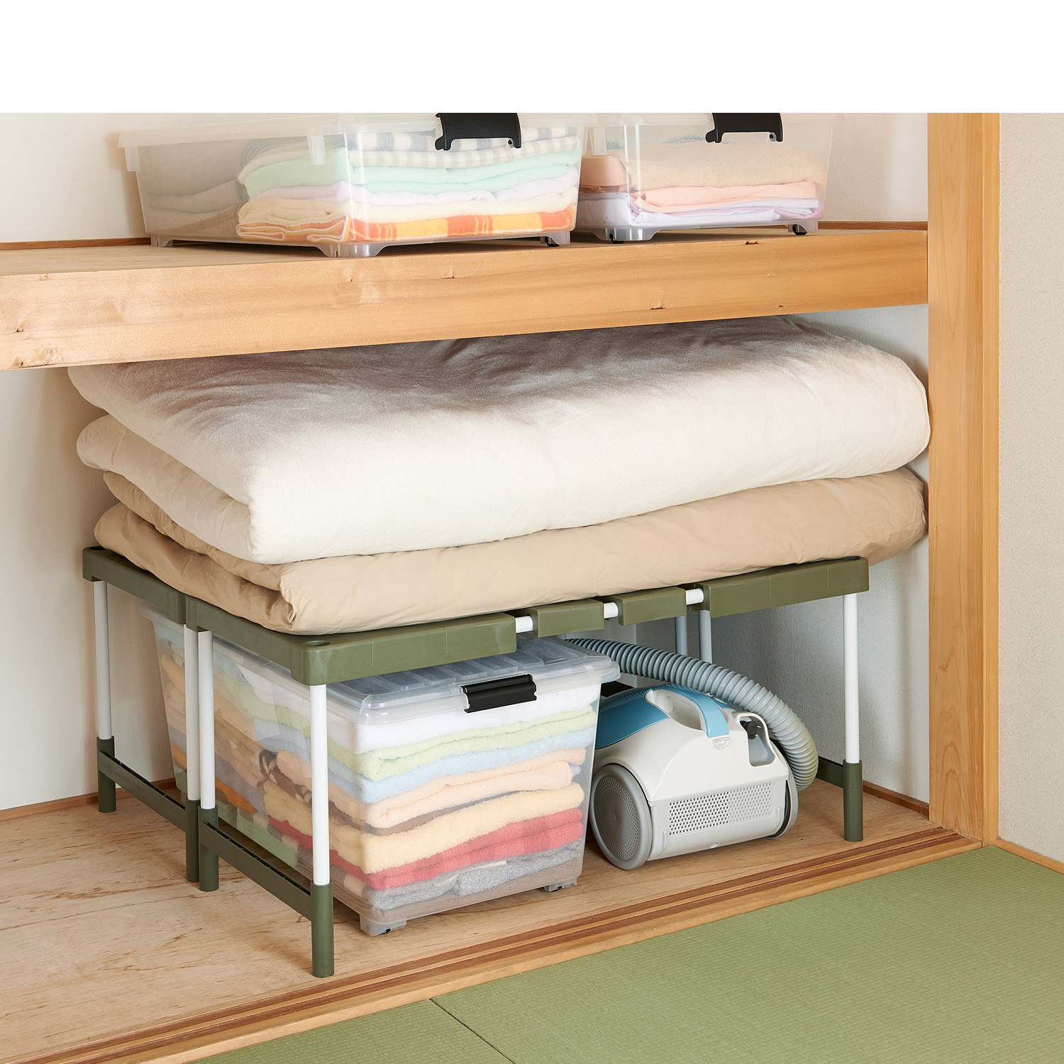 【ベルメゾン】押し入れ・クローゼットで使いやすい伸縮ラック2台セット