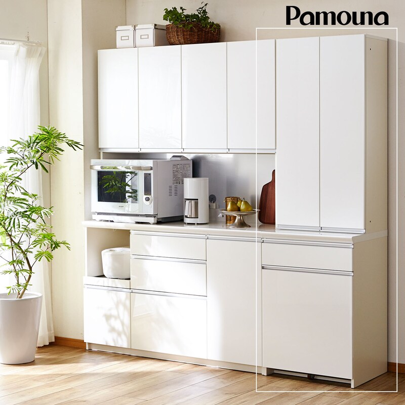 奥行が選べる板扉のカップボード ダストボックス収納 パモウナ 通販のベルメゾンネット