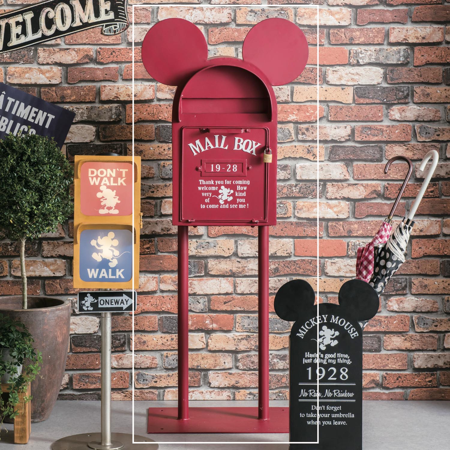 【ディズニー/Disney】ヴィンテージデザインのスタンドポスト「ミッキーマウス」画像