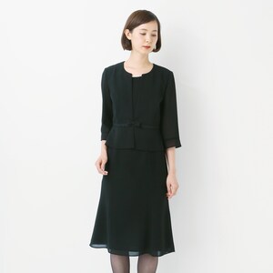 【ソリテール/SORITEAL】【洗える】アンサンブル風フォーマルワンピース【喪服・礼服】