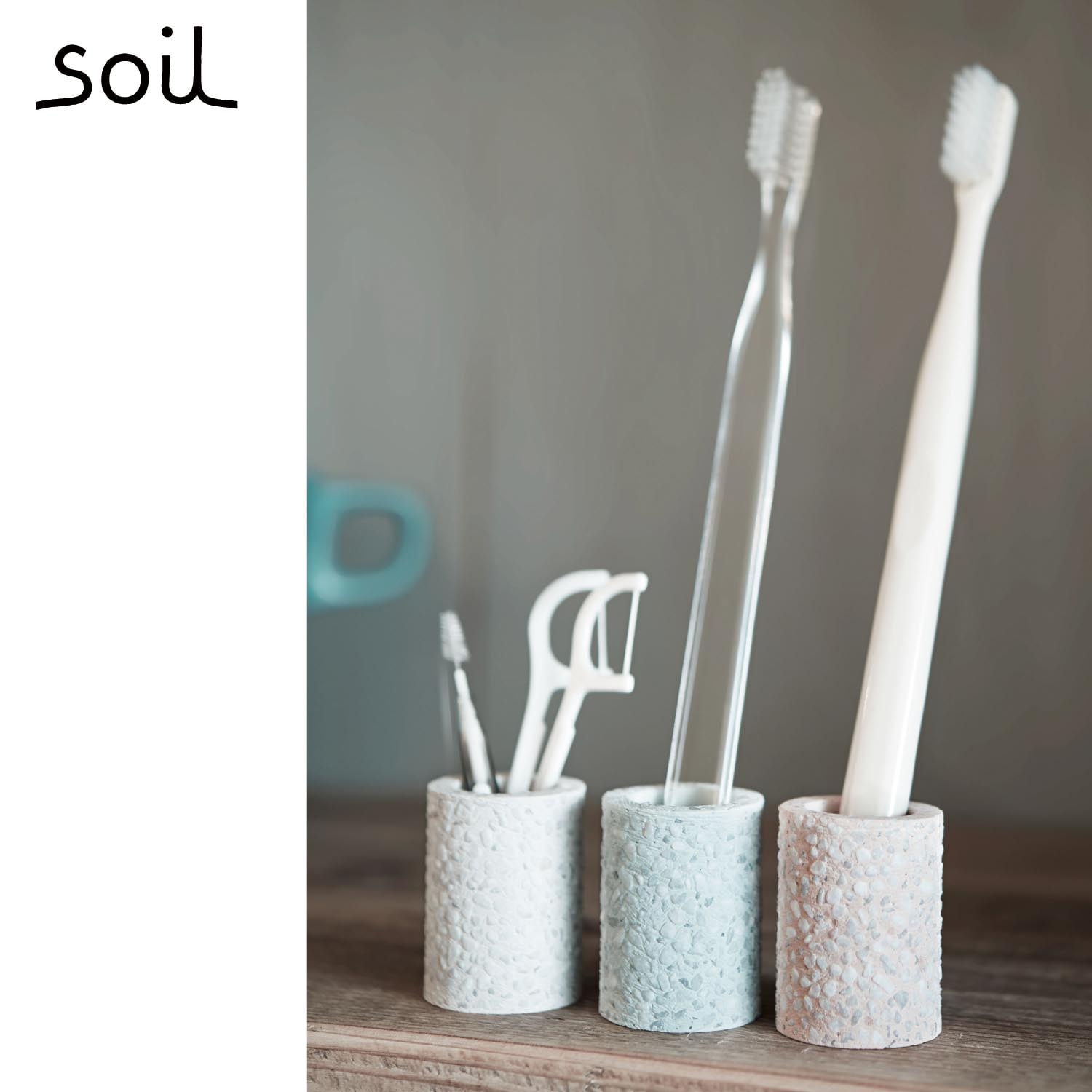 【ソイル/soil】珪藻土の歯ブラシスタンド「mini」画像