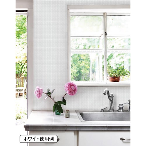 水回りに貼れる立体タイルシールＬサイズ ＜約３１×３１ｃｍ＞