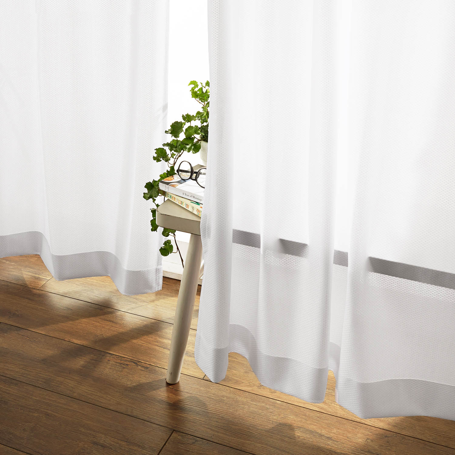 【ベルメゾン】【99サイズ】 UVカット・遮熱・遮像レースカーテン 【シンプルな無地】