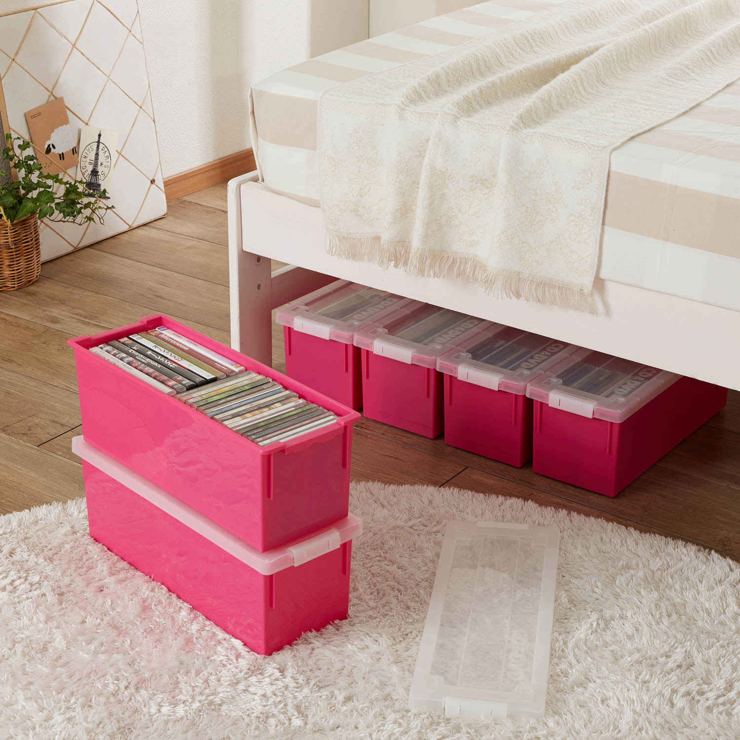 【ベルメゾン】仕切り板付きCD & DVD収納ケース6個セット 【ベルメゾン】仕切り板付きCD & DVD収納ケース6個セット