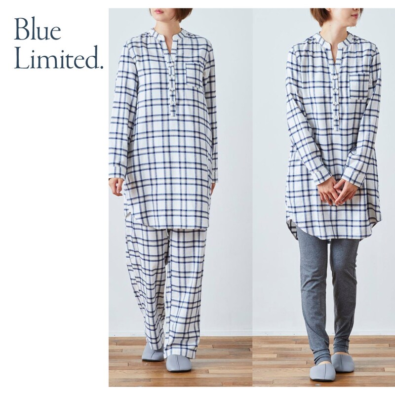 綿１００ ビエラ起毛長袖パジャマ３点セット ブルーリミテッド Blue Limited 通販のベルメゾンネット