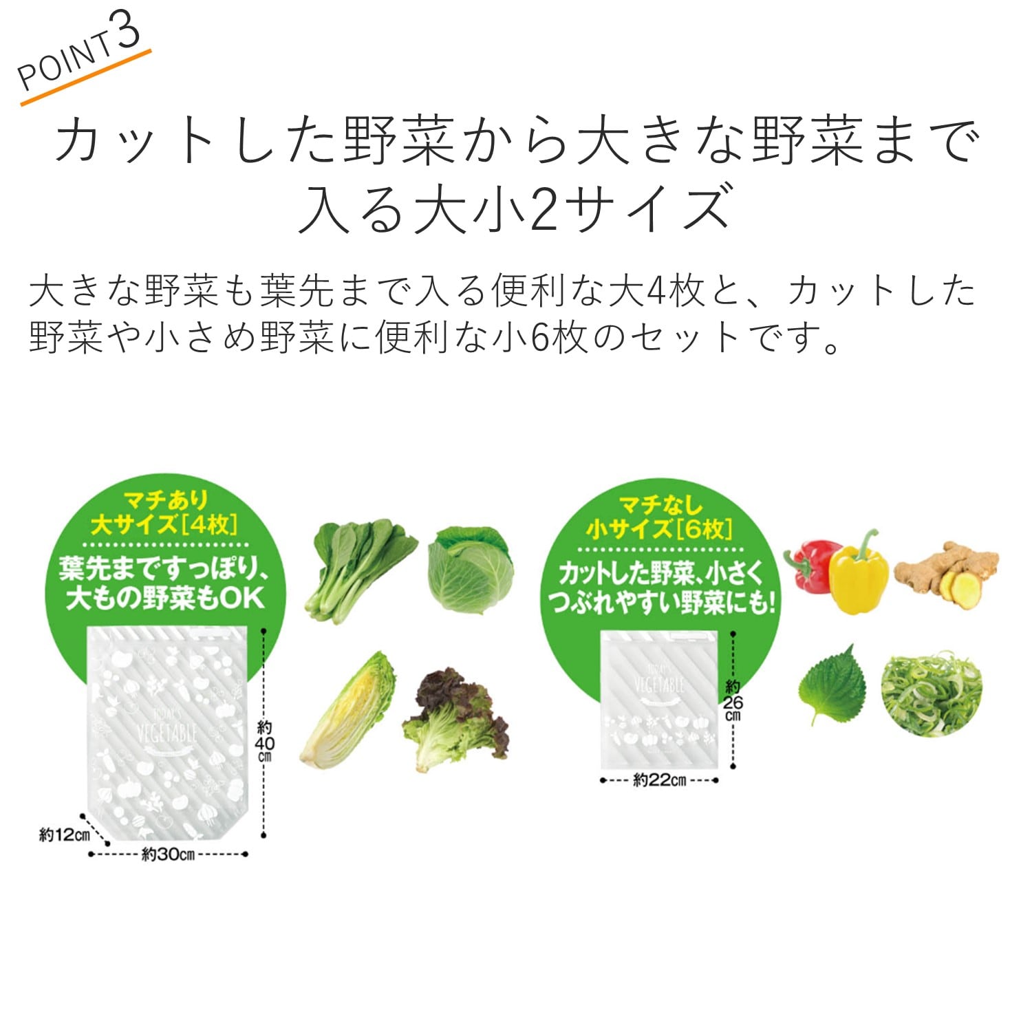 チャック付野菜保存袋（キャニスター/保存容器/食品保存）｜(いいこと