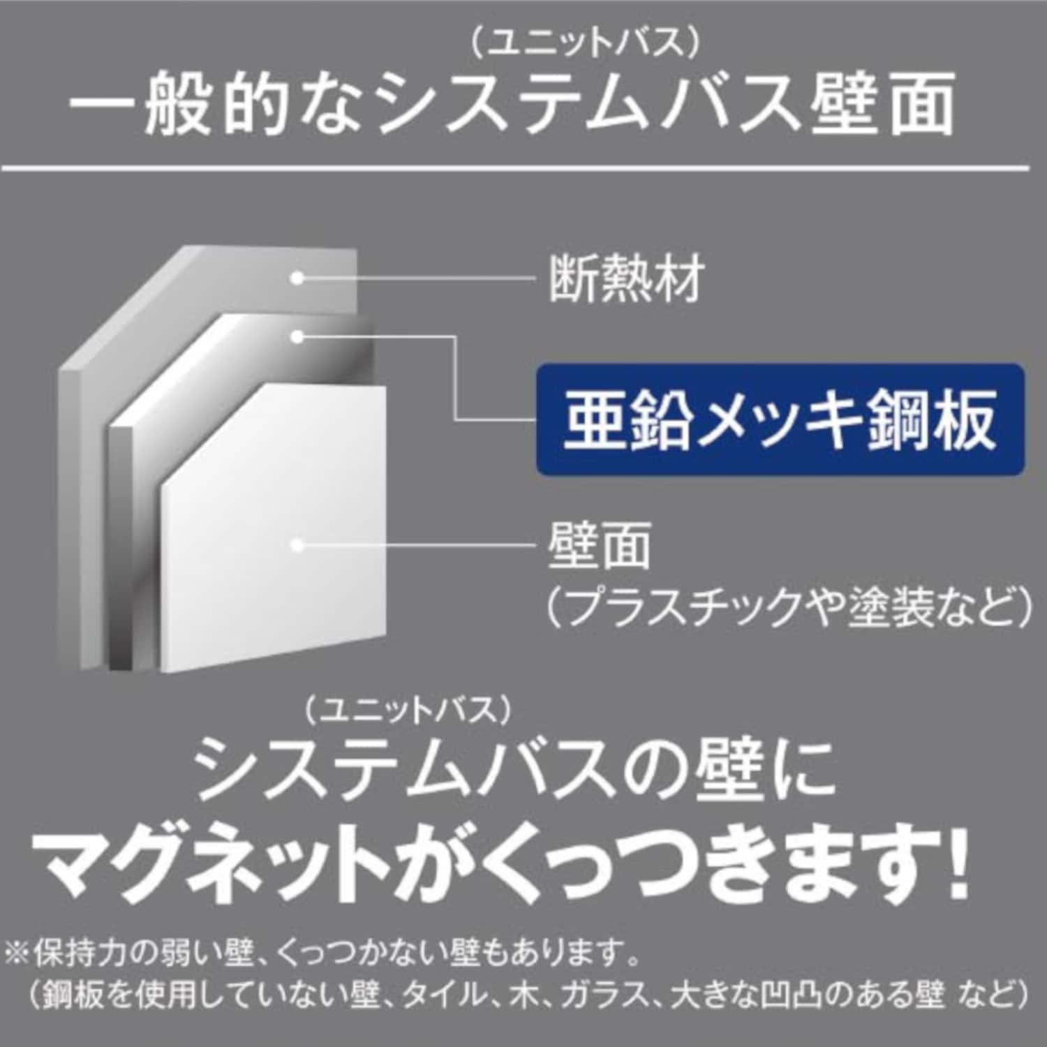 マグネットで取り付けられるウォールソープトレイ・石鹸置き（歯ブラシ