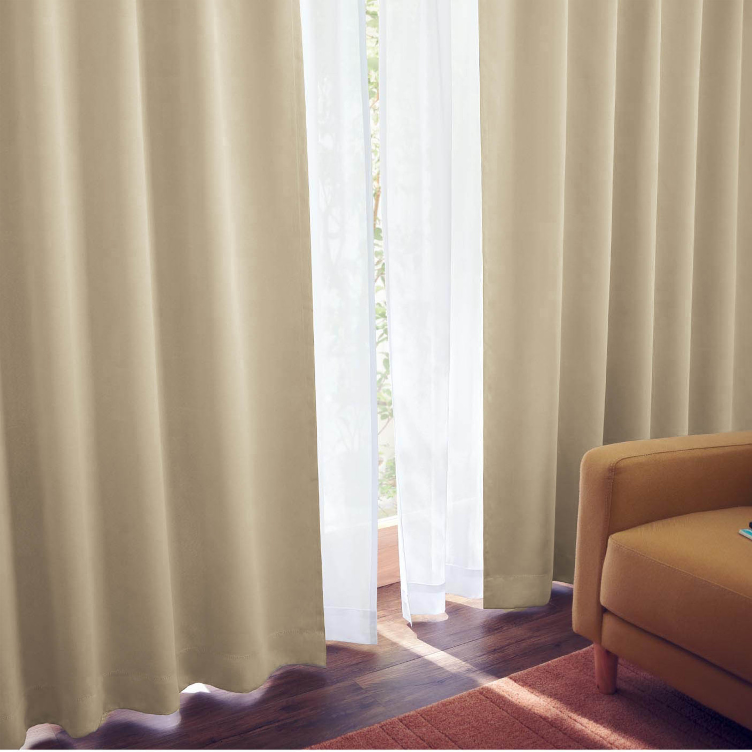 【カーテンセット】 光沢のある生地感の遮光・遮熱カーテン&UVカット・遮熱・ミラーレースカーテンセット <4枚組/2枚組> 【カーテンセット】 光沢のある生地感の遮光・遮熱カーテン&UVカット・遮熱・ミラーレースカーテンセット <4枚組/2枚組>