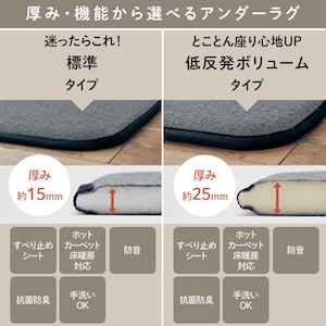 アンダーラグシリーズのラインナップ　★当商品は＜低反発ボリュームタイプ＞