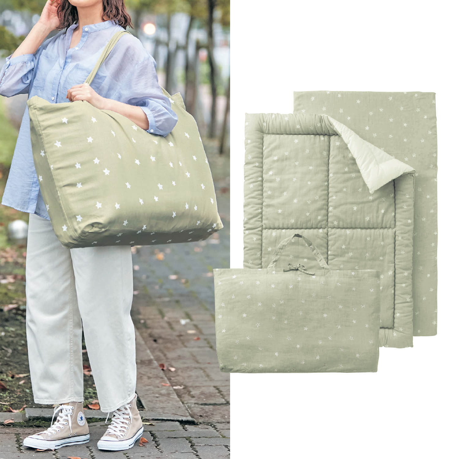 【ベルメゾン】綿素材を使った2重ガーゼのお昼寝布団セット 【ベルメゾン】綿素材を使った2重ガーゼのお昼寝布団セット