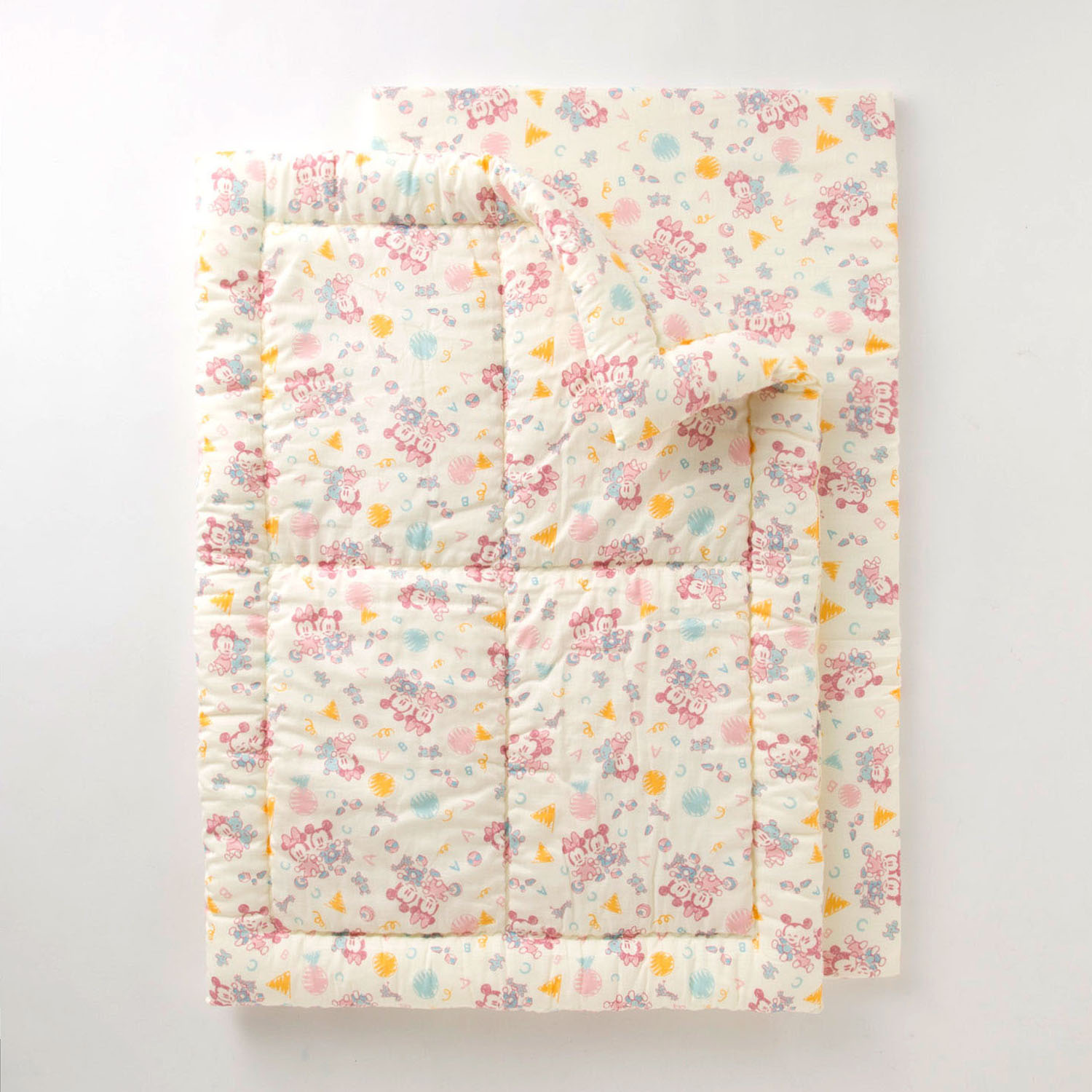 【ディズニー/Disney】綿素材を使った2重ガーゼのお昼寝布団セット「ミッキー & ミニー」