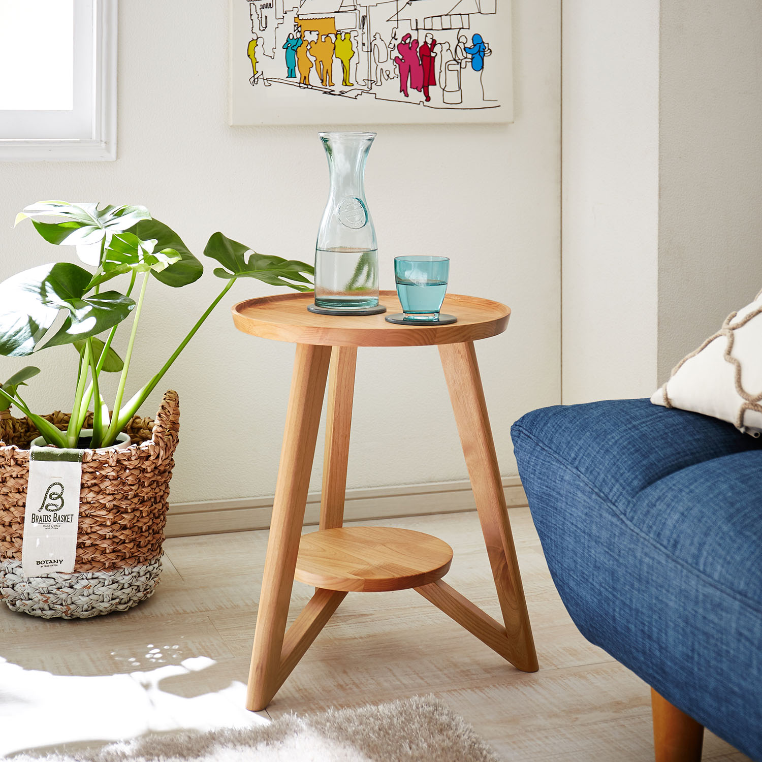 【ベルメゾン】置くだけで絵になる!アルダー材のサイドテーブル