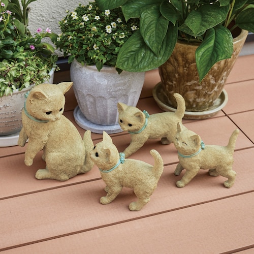 ねこの家族のオブジェ４個セット
