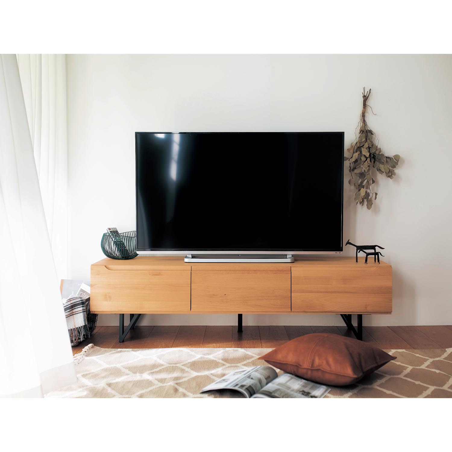 あたたかみのあるアルダー材のスチール脚テレビ台 通販のベルメゾンネット あたたかみのあるアルダー材のスチール脚テレビ台 通販のベルメゾンネット