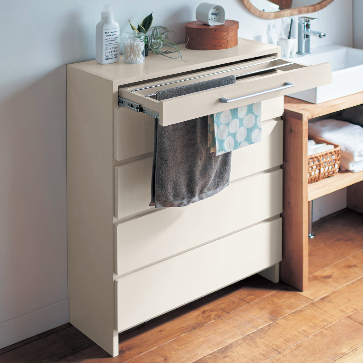 【ベルメゾン】タオルが干せるサニタリーチェスト 【ベルメゾン】タオルが干せるサニタリーチェスト